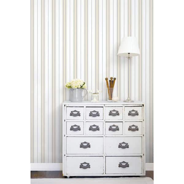 Smart Stripes 3 Blue Slim Stripe Matte Finish Non-Pasted Vinyl on Non-Woven Wallpaper Sample
