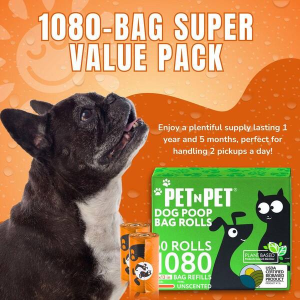 800 Count Dog Poop Bags - 13 Micron Thick, Black, Refill Rolls For Dispensers
