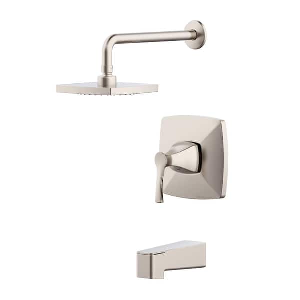 Glacier Bay Calandine Single-Handle 1-Spray Tub and Shower Faucet in Brushed Nickel (Valve Included)