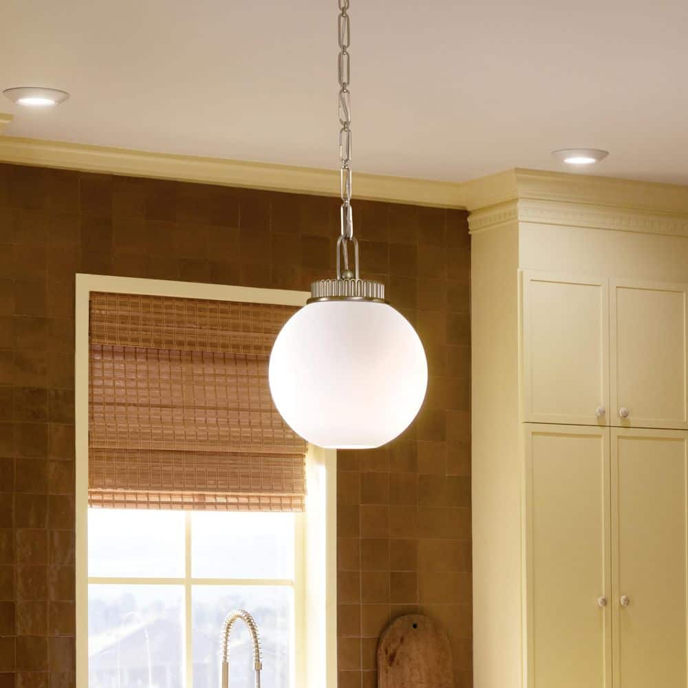 Andorra 11 in. 1 Light Pendant With Satin Etched Cased Opal Globe in Champagne Bronze price history on PriceWatchPro