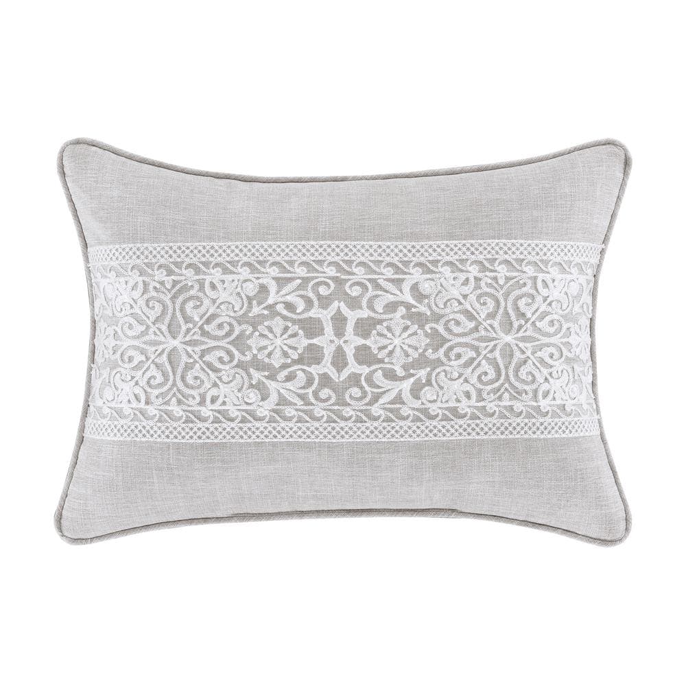 Annie Beige Polyester Boudoir Decorative Throw Pillow 15X22