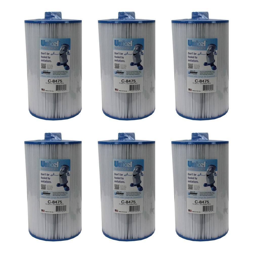 Unicel 75 sq. ft. 8 in. Dia Pool Filter Replacement Cartridge (6Pack) 6 x C8475 The Home Depot