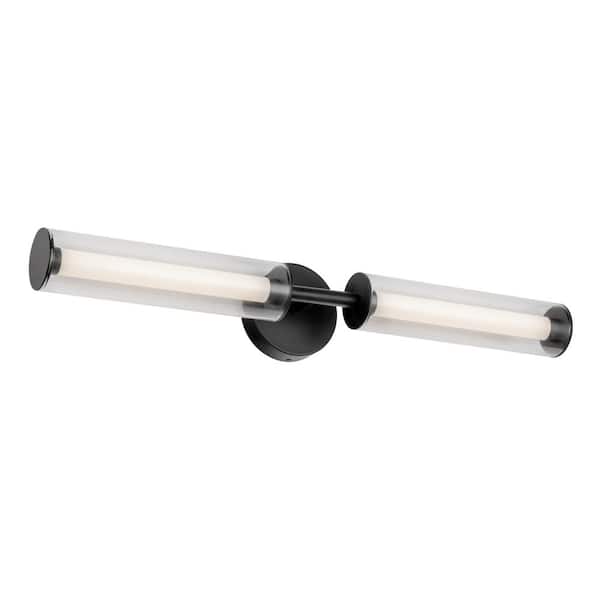 KUZCO Braga 28-in 1 Light 24-Watt Black Integrated LED Vanity Light