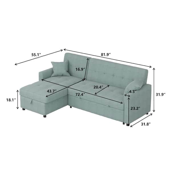 Sleeper Sectional Storage Sofa Bed