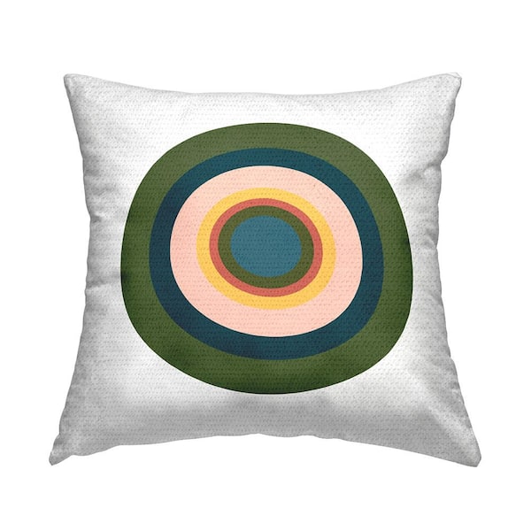 Stupell Industries Green Boho Circle Multi-Color Square Outdoor Throw Pillow