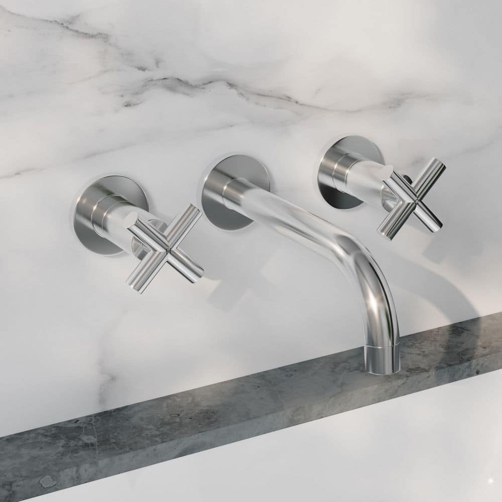Swiss Madison Ivy 8 in. Widespread Double Cross-Handle Wall Mount