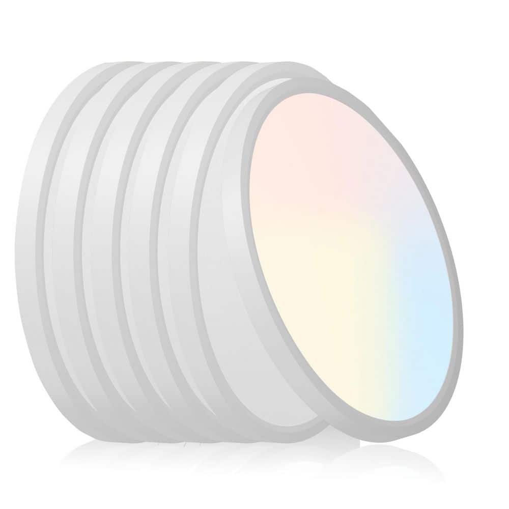 12 in. Modern Round Matte White Integrated LED Flush Mount Lights Ceiling Light Fixture for Kitchen, Office (6-Pack) price history on PriceWatchPro