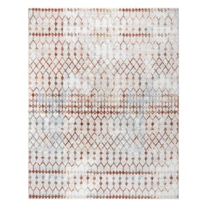 Ciaran Seren Ivory/Red/Gray 6 ft. x 9 ft. Moroccan Indoor Area Rug