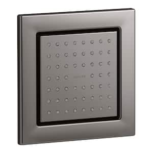 WaterTile 4-7/8 in. Square 2.5 GPM 54-Nozzle Body Spray with Soothing Spray in Vibrant Titanium