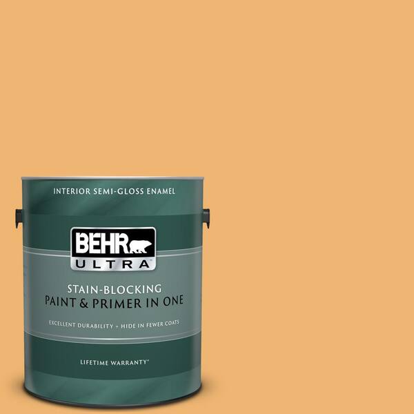 BEHR ULTRA 1 gal. #UL150-14 Sunburst Semi-Gloss Enamel Interior Paint and Primer in One