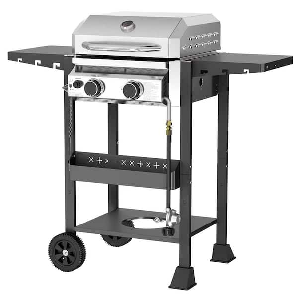 2-burner stainless steel propane gas grill