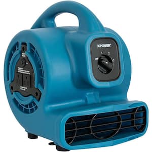 600 CFM 3-Speed Multi-Purpose Mini Mighty Air Mover Utility Blower Fan with Power Outlets