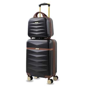 Jewel 2-Piece Black Carry-On Weekender Expandable Spinner Luggage Set