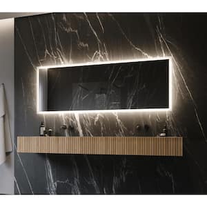 Backlit 79 in. W x 30 in. H Rectangular Frameless Wall Mounted Bathroom Vanity Mirror 6000K LED
