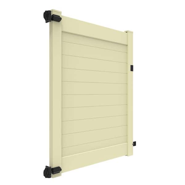 Barrette Outdoor Living Horizontal Fence 58 in. x 6 ft. Vinyl Privacy Gate Sand
