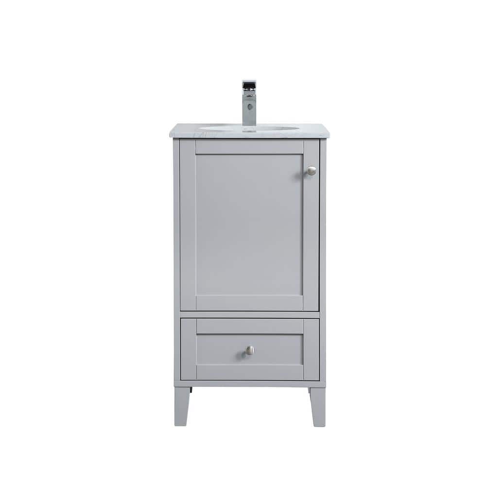 Timeless Home 18 in. W x 19 in. D x 34 in. H Single Bathroom Vanity in Grey