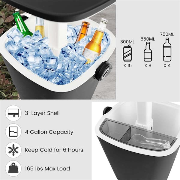 Costway 4 Gallon Portable Cooler Bar Table with Handle