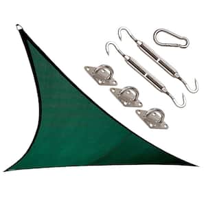 Coolhaven 12 ft. x 12 ft. Heritage Green Triangle Shade Sail with Kit