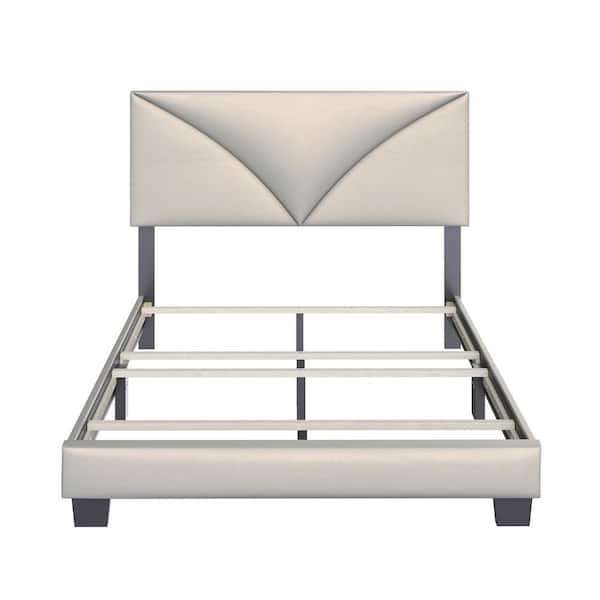 Boyd Sleep Cornerstone Metallic Tan Faux Leather Twin Upholstered Bed Frame with Headboard