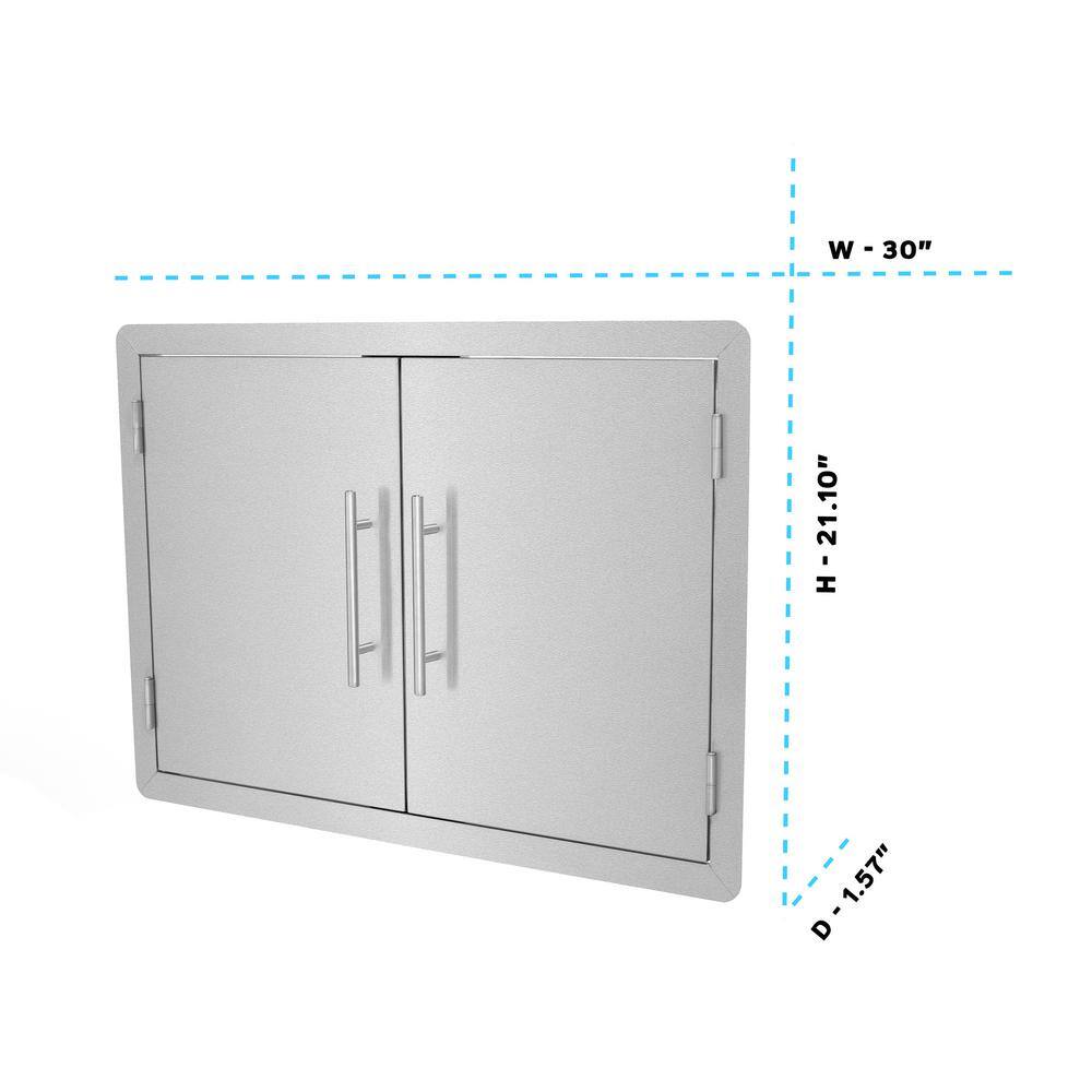 30 in. Stainless Steel Built-in Outdoor BBQ Grill Double Access Door Panel