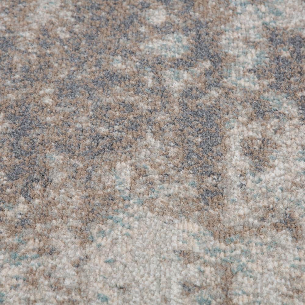 Gray Abstract Synthetic 6x9 Rectangular Area Rug
