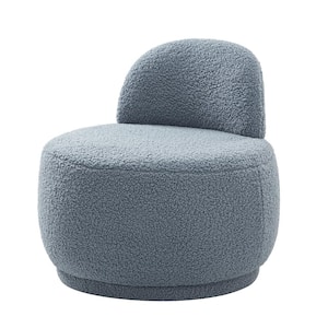 Franco Blue Upholstered Sherpa Contemporary Side Chair