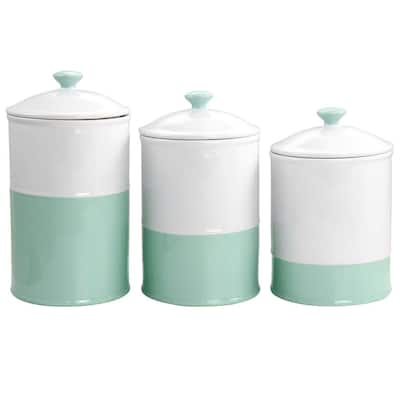 Tramontina 4 PC Stainless Steel Canister Set Mint Green, 80204/025DS