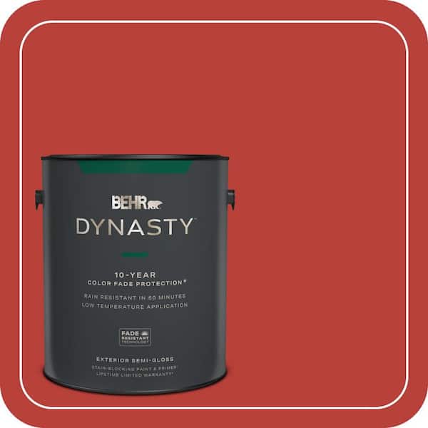 BEHR DYNASTY 1 gal. #PMD-85 Crimson Silk Semi-Gloss Exterior Stain-Blocking Paint & Primer