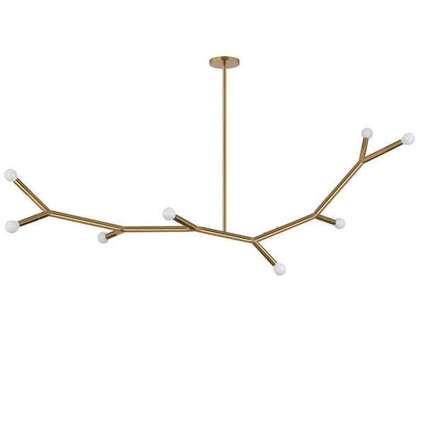 Dainolite Morgan 8-Light Aged Brass Statement Pendant Light