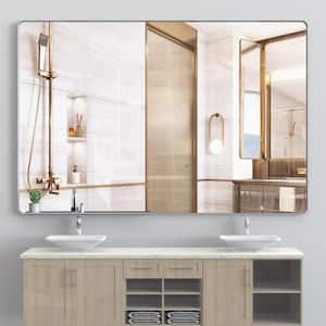 72 in. W. x 48 in. H Rectangular Aluminum Framed Dimmable Wall Bathroom Vanity Mirror in Sliver