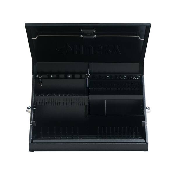Husky - Heavy-Duty 30 in. W x 15 in. D Black Steel Portable Triangle Top Chest for Sockets, Wrenches and Screwdrivers