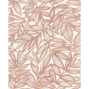 Red Rhythmic Leaf Wallpaper Sample