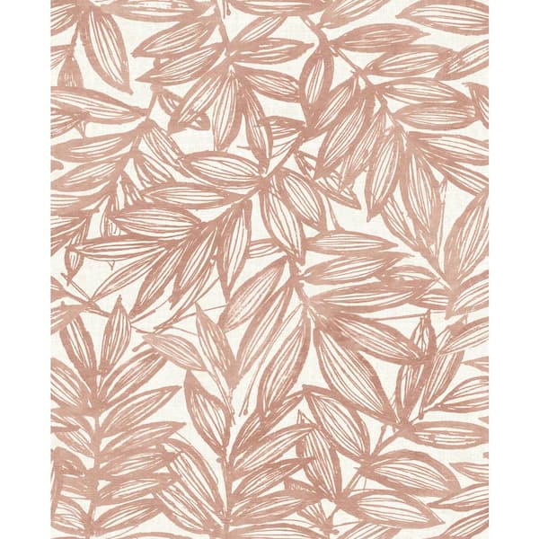 A-Street Prints Red Rhythmic Leaf Wallpaper Sample