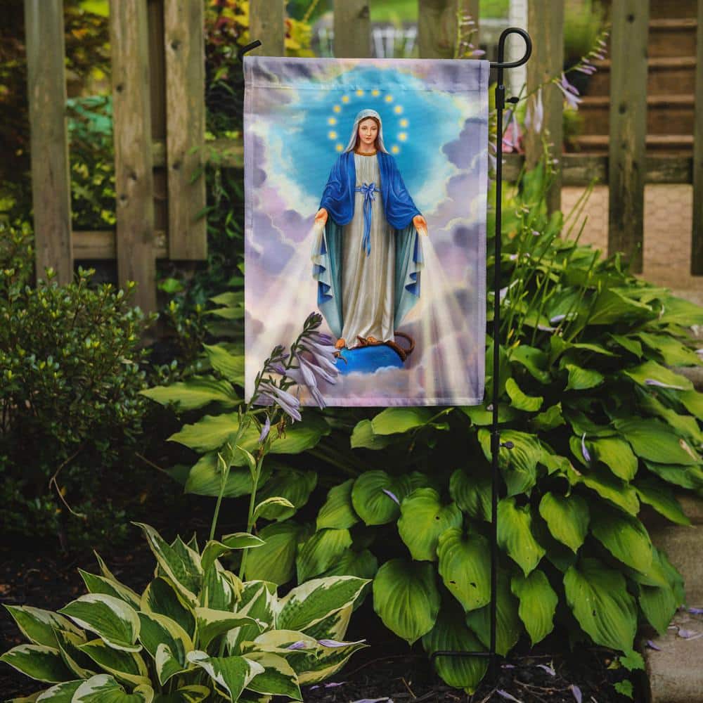 Multicolor Polyester Religious Blessed Virgin Mother Mary Garden Flag