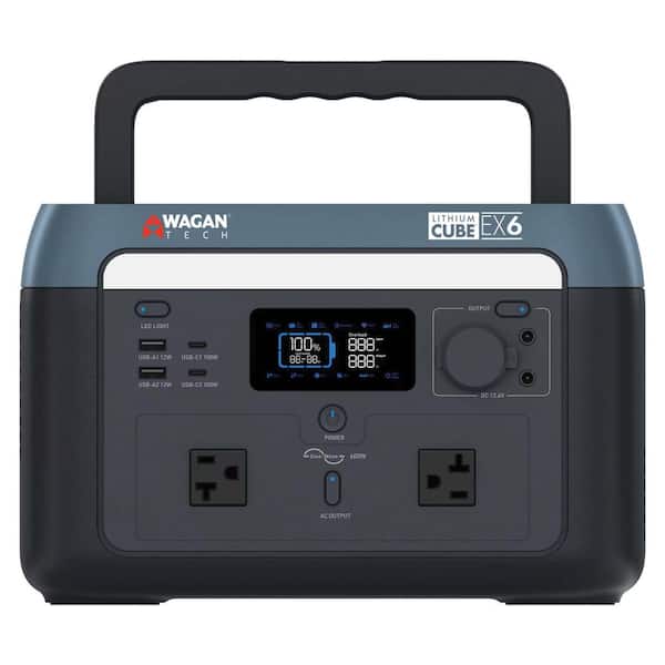 600-Watt Lithium Cube Push Button Start 600 Battery Powered Portable Power Station Power Generator