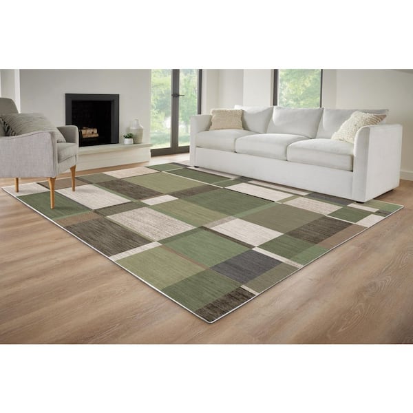 Vela Green 8 ft. x 10 ft. Modern Indoor Area Rug
