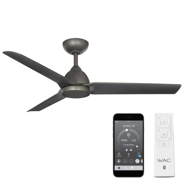 WAC Lighting Mocha 54 in. Indoor/Outdoor Oil Rubbed Bronze 3-Blade Smart Ceiling Fan with Remote Control
