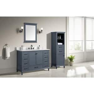 Merryfield 24 in. W x 32 in. H Rectangular Wood Framed Wall Bathroom Vanity Mirror in Dark Blue-Gray