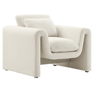 Waverly Faux Leather Ivory Arm Chair with Claw Legs (Set of 2)