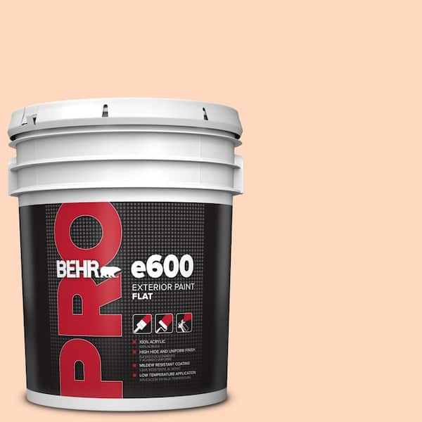 BEHR PRO 5 gal. #240A-2 Sunkissed Peach Flat Exterior Paint