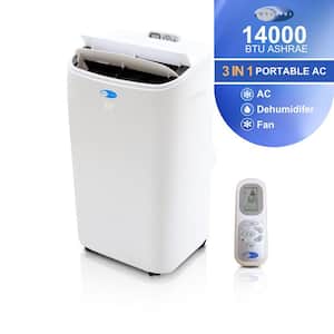 10,000 (DOE) BTU Portable Air Conditioner Cools 500 sq. ft. w/Dehumidifier, Remote and HEPA Filter, White