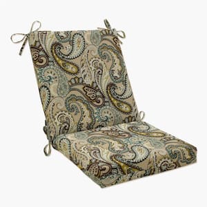 Paisley Blue/Brown Tamara Quartz Rectangular Outdoor Seat Cushion