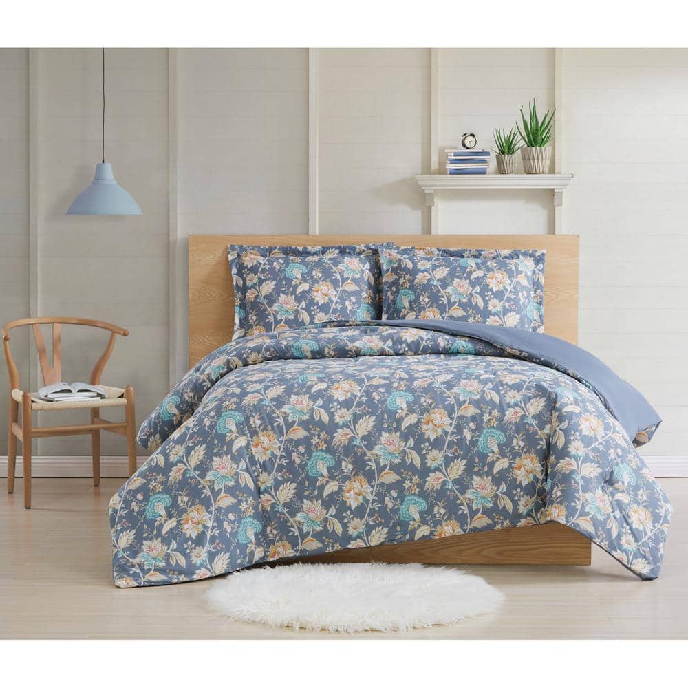 Christian Siriano Remy Floral 3-Piece Full/Queen Comforter Set  CS3218FQ-1500 - The Home Depot