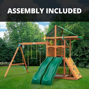 Gorilla Playsets Outing III Wooden Outdoor Playground Set