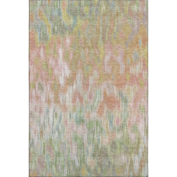 Mayfield Premium Machine Washable Abstract AMF2129 Coral 10 ft. x 14 ft. Area Rug