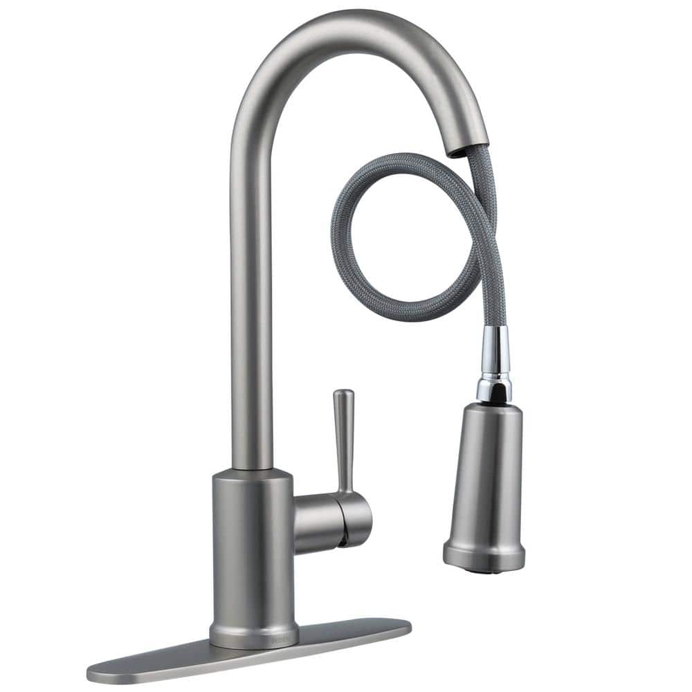 Stainless Steel Pull-Down Kitchen Faucet with Soap Dispenser