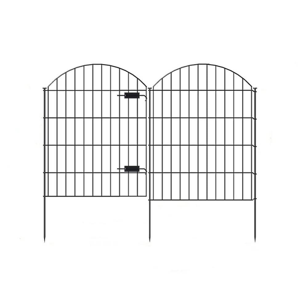 No Dig Garden Fencing, Steel Garden Fence with Gate 36 in. (H) x 11.7 ft. (