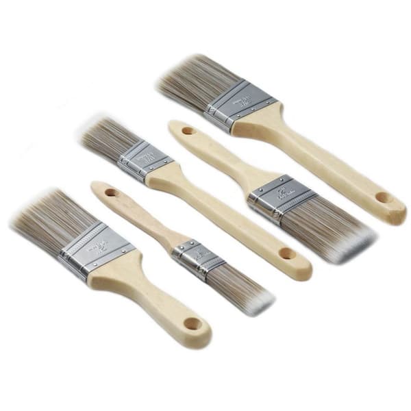 Paint Brushes, 5 Pack Paint Brushes With Wooden Handle, Flat