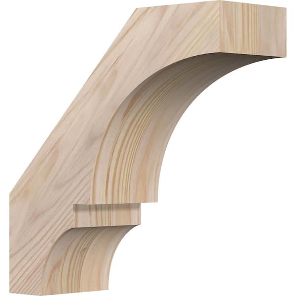 Ekena Millwork 3 1/2"W x 10"D x 10"H Balboa Smooth Knee Brace, Douglas Fir