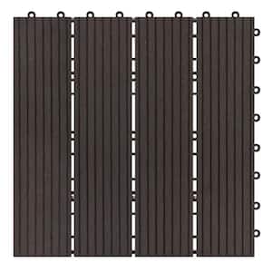 Terrace Collection 1 ft. x 1 ft. Bamboo Composite Deck Tile in Espresso (11 sq. ft. per Box)